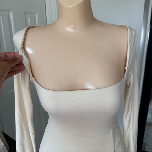 OH POLLY BAIZE SQUARE NECK LONG SLEEVE MINI DRESS - Picture 7 of 15